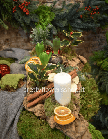 centro tavola natale base naturale CHIEDERE DISPONIBILITA'