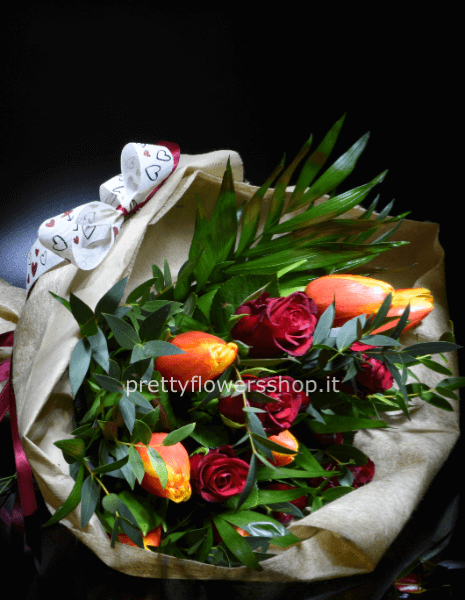 bouquet rose e tulipani